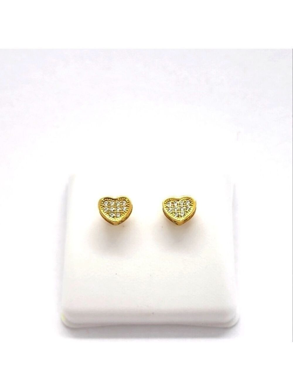 Heart gold sterling silver earings